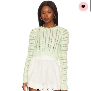 Corin Cable Knit Sweater in Pastel Green